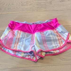 lululemon athletica Pink Striped Running Shorts